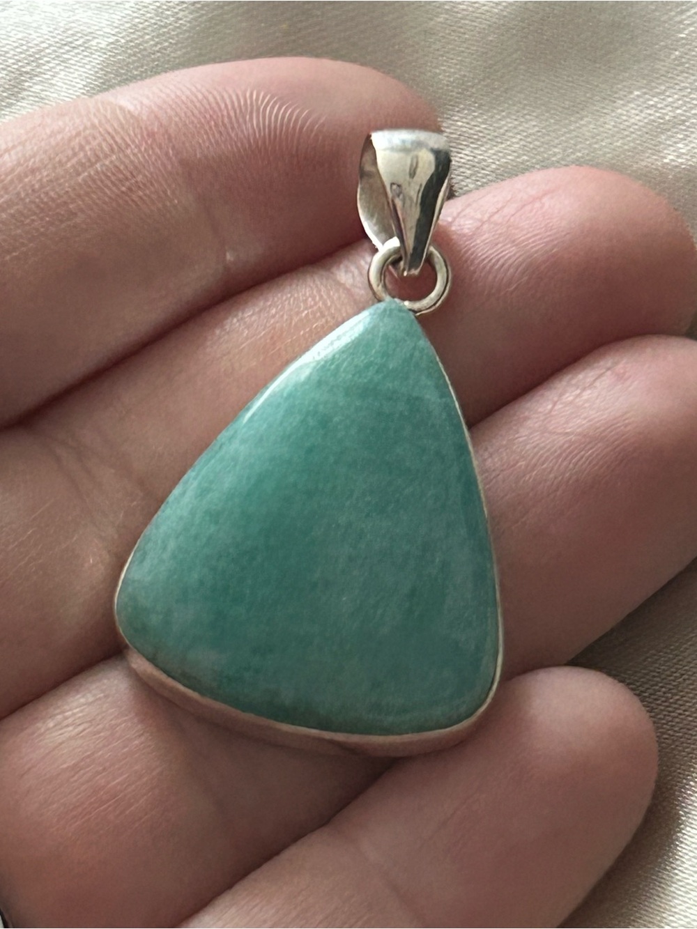 Sterling silver Green Teardrop Pendant
